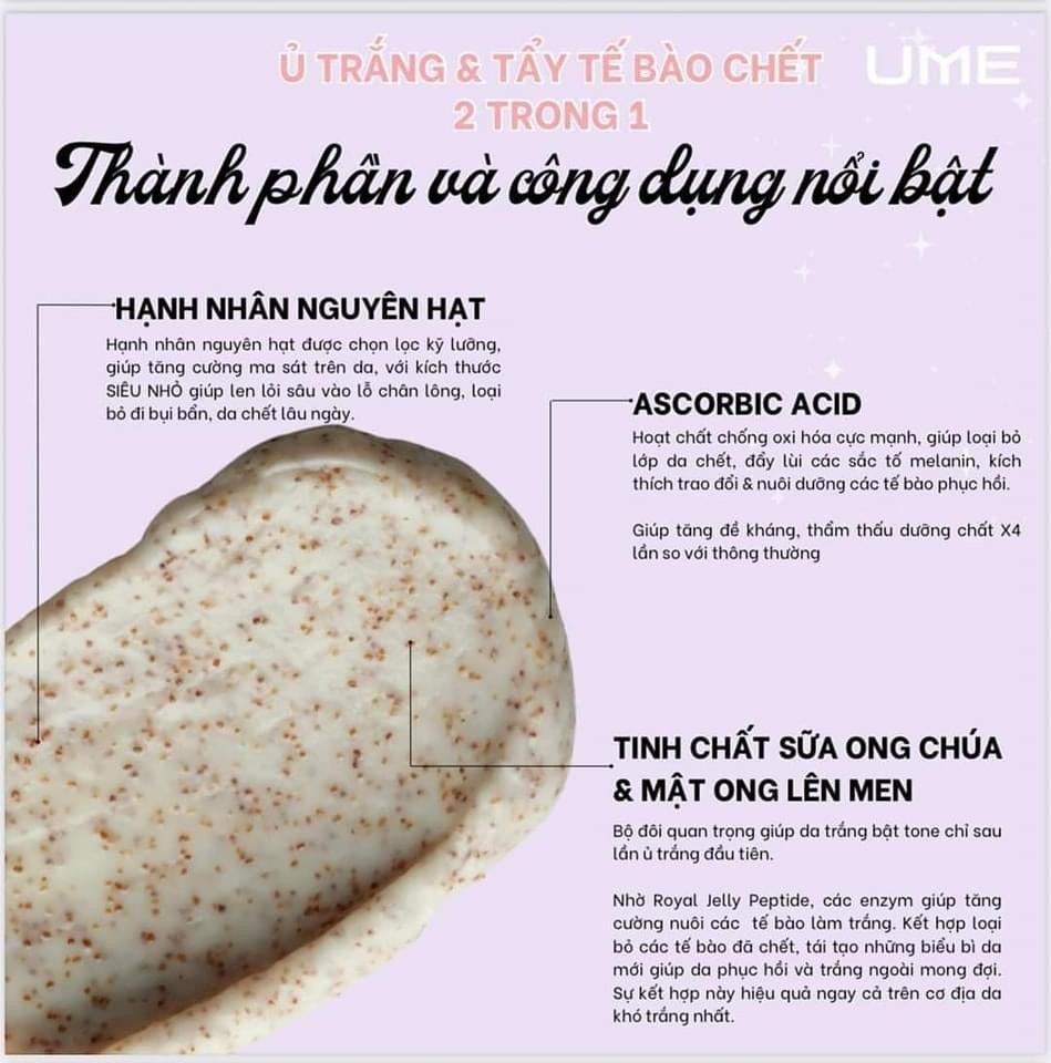 Ủ trắng + Tẩy tế bào chết UME