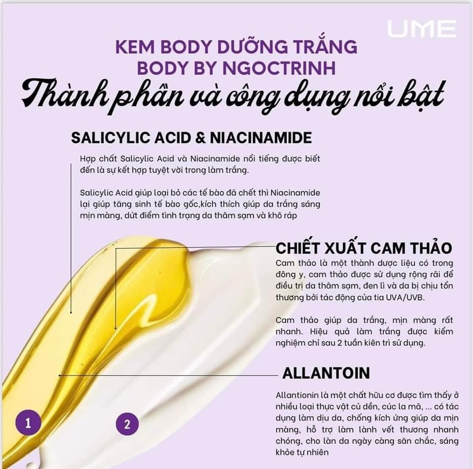 Body dưỡng trắng UME